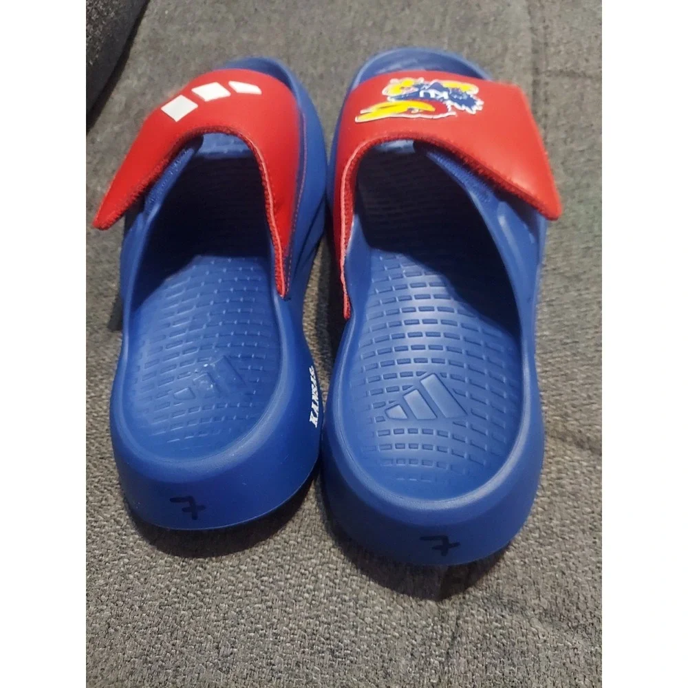 Adidas X NCAA Lightblaze Slides Kansas Jayhawks Royal Red Blue Men's Size 7